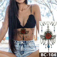 Load image into Gallery viewer, Scalloped gem mandala pattern Decal Waist Art Tattoo