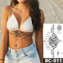 Load image into Gallery viewer, Scalloped gem mandala pattern Decal Waist Art Tattoo