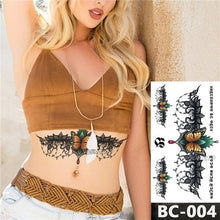Load image into Gallery viewer, Scalloped gem mandala pattern Decal Waist Art Tattoo