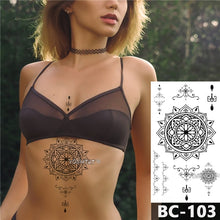 Load image into Gallery viewer, Scalloped gem mandala pattern Decal Waist Art Tattoo