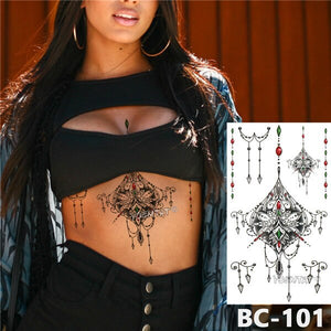 Scalloped lace chandelier pattern Decal Waist Tattoo