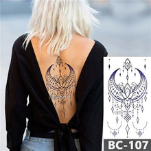 Load image into Gallery viewer, Dark sapphire rose lace pattern Decal Waist Art Tattoo