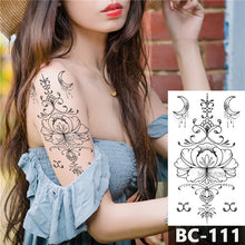 Load image into Gallery viewer, Dark sapphire rose lace pattern Decal Waist Art Tattoo