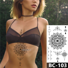 Load image into Gallery viewer, Dark sapphire rose lace pattern Decal Waist Art Tattoo